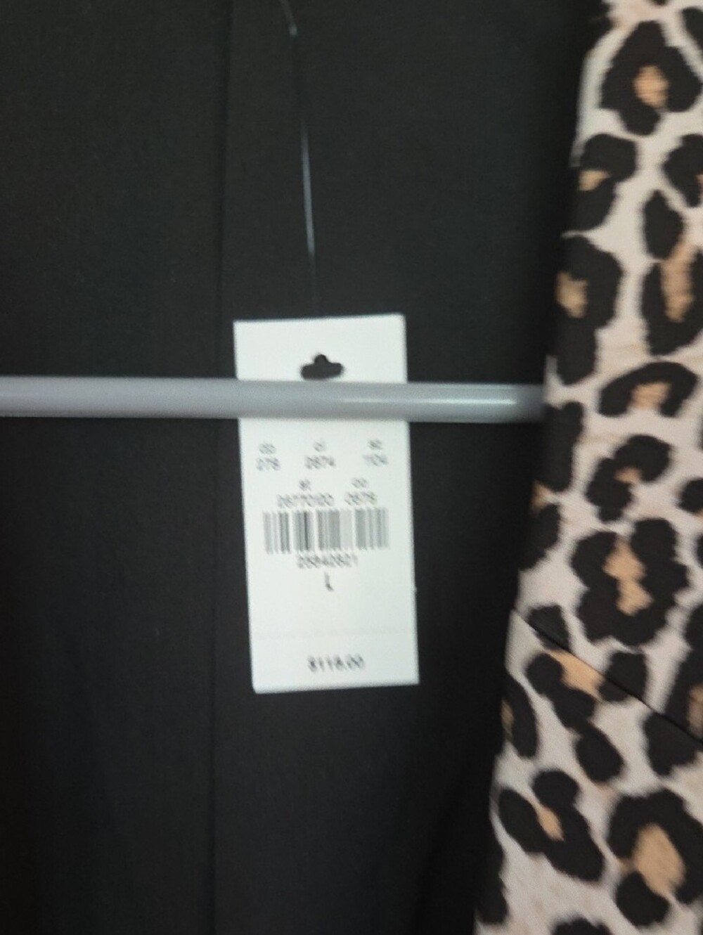 Express Leopard Print Blazer Jacket - Black & Brown - Picture 3 of 4